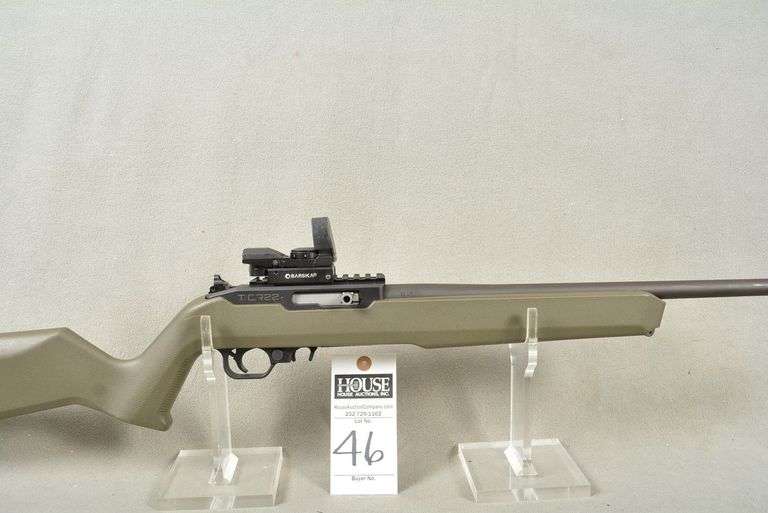 THOMPSON-CENTER Model TCR22 Rifle, cal. .22 LR Semi-Auto, 10 round magazine, 17" barrel, composite stock, BARSKA sights with extra high capacity magazine, mint condition, Ser #JLM7244 image