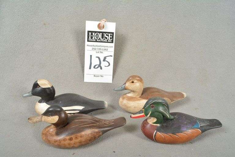 Four miniature decoys by Joseph B. Lee, all signed by the maker image