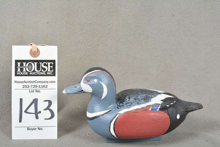 Harlequin drake by Houston Lewis, Harkers Island, NC, dated 11-30-19, signed by the maker image