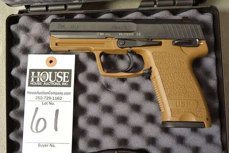 HECKLER & KOCH Model USP-9 Handgun, cal. .9 mm Semi-Auto, 4" barrel, night sights in factory case, mint condition, Ser #24-172069 DE image