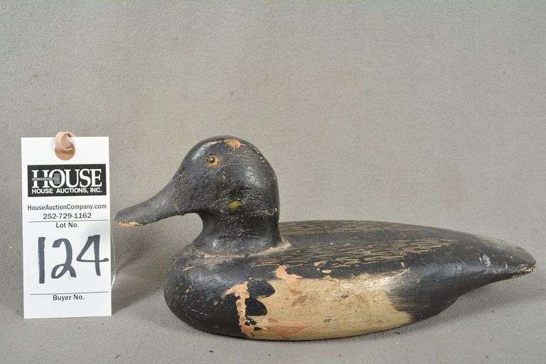 Older Scaup drake working decoy by unknown Wisconsin maker image