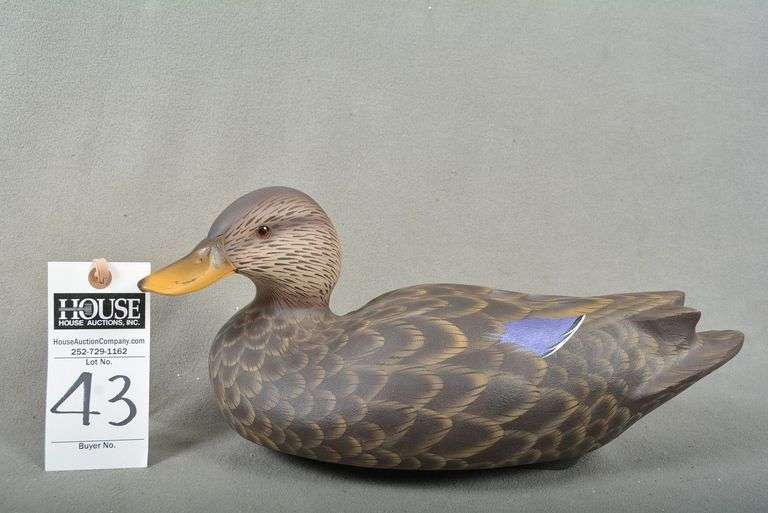 Black duck by William Veasey, number 25/100, signed by the maker