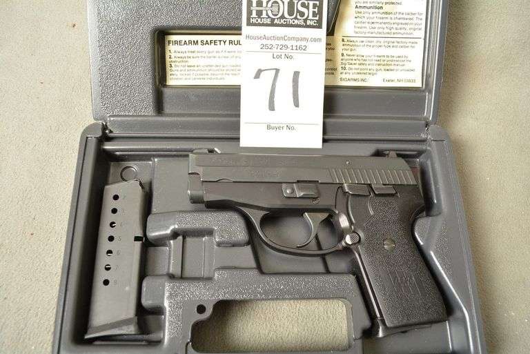 SIG SAUER Model P239 Handgun, cal. .9 mm Semi-Auto, 3.5" barrel, night sights, 2 magazines with factory case, excellent condition, Ser #SA-20909 image