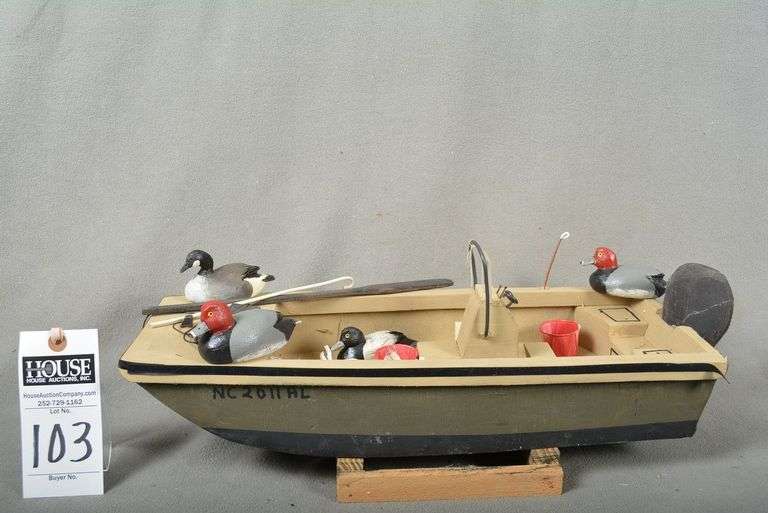 Model Hunting Skiff with miniature decoys by Houston Lewis, Harkers Island, NC image