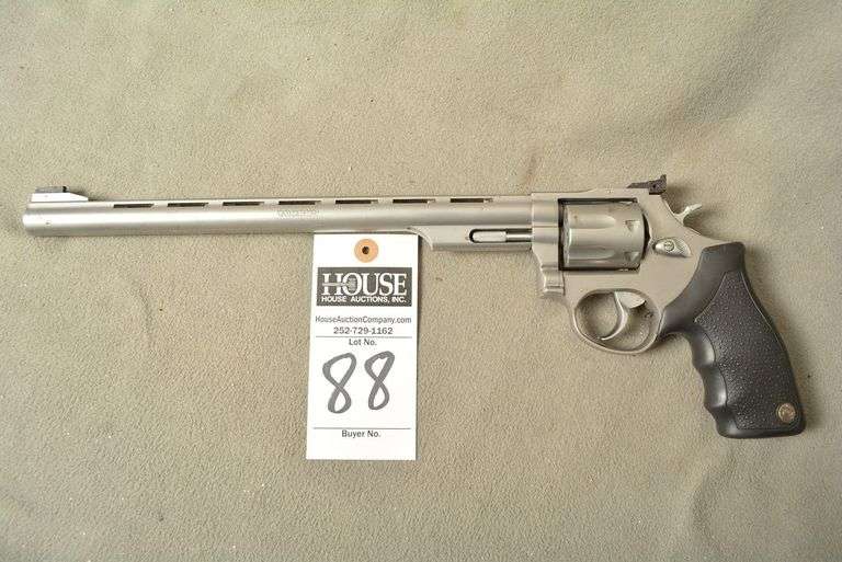 TAURUS Model 8700 Stainless Handgun, cal. .22 LR, seven shot revolver, 12" barrel, with soft case, mint condition, Ser #WK162403 image