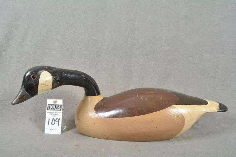 Canada Goose with feeder head by Leonard C. Hornick, Stoney Point Decoys, signed by the maker, dated 1987 image