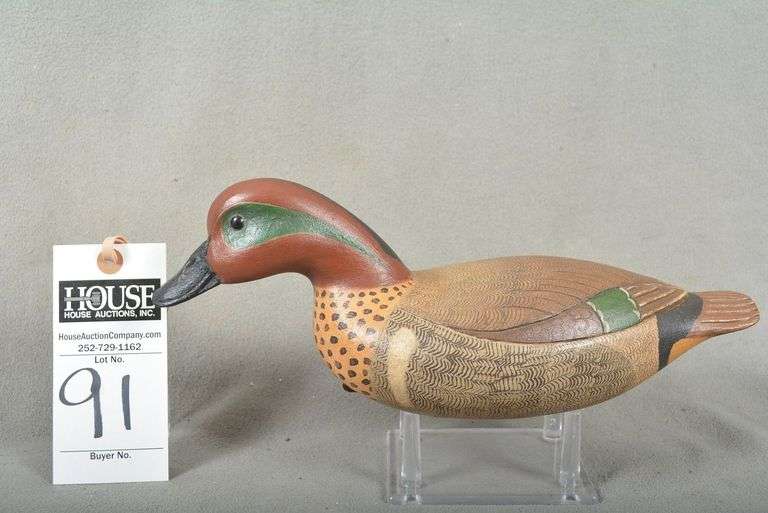 Green Wing Teal drake by Joseph Bradomar, Pungo, NC, dated Dec. 2017, signed by the maker image