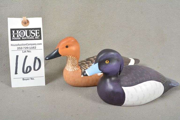 Two miniature decoys by Rodney Brigman, Harkers Island, NC, dated Dec. 2017, signed by the maker image