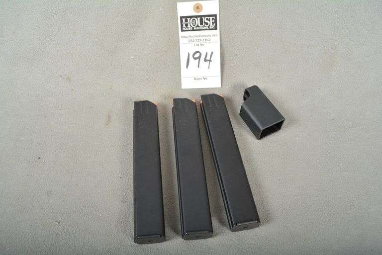 3 ASC magazines, 9 mm 32 rd, 1 magazine loader, NO PISTOL image