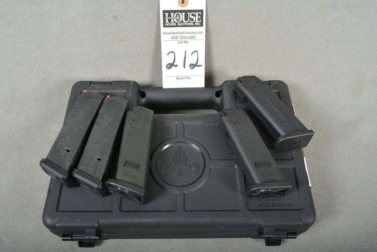 1 Pistol Hard Case, (5) 9mm magazines - (2) 10 rd, (1) 15 rd and (2) 17 rd, NO PISTOL image