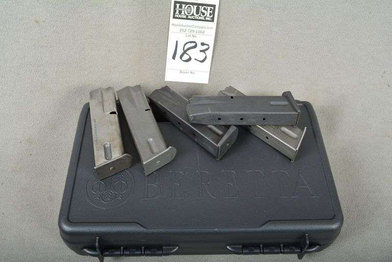 1 BERETTA Pistol Hard Case, 5 9 mm 15 rd magazines, NO PISTOL image