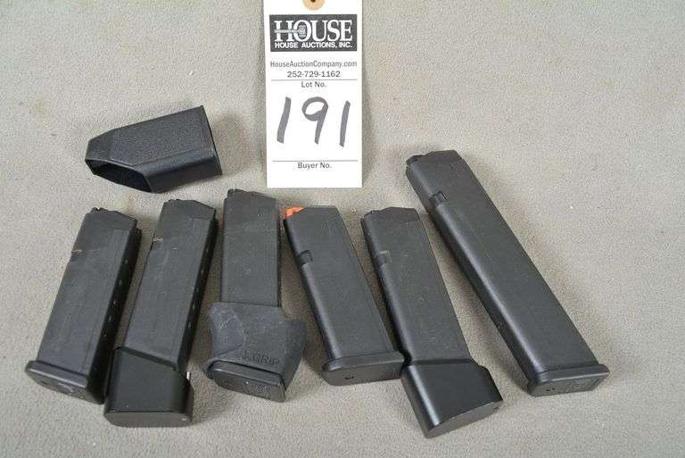 6 GLOCK Magazines, (5) 13 rd .40 cal and (1) 22 rd .40 cal, 1 GLOCK magazine loader, NO PISTOL image