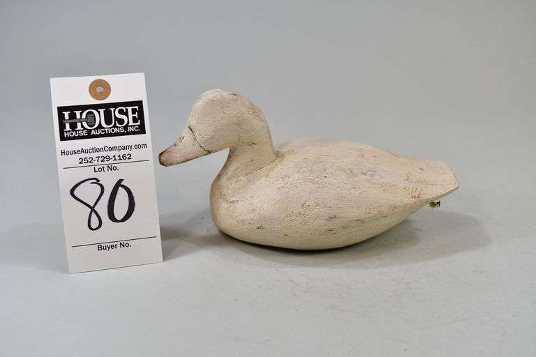 Ruddy Duck. Unpainted, Carver: Winton Thompson, Grandy, NC. Bottom is stamped "WH Thompson, Grandy, NC" image