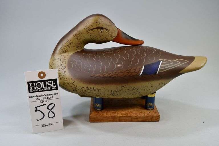 Black Duck, preening, Carver: Charles "Charlie" Bryan, Middle River, MD. Well- known hunter & carver in the Susquehanna Flats region of upper Maryland. Written in felt tip on the bottom: "Charlie Bryan, Middle River, MD, 05" image