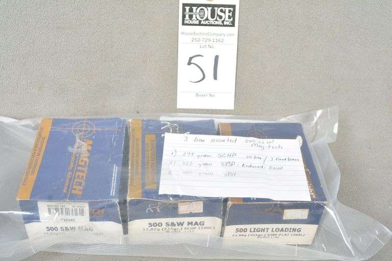 3 Boxes .500 S&W Mag-Tech, assorted boxes in shrink wrap, (See Label) image
