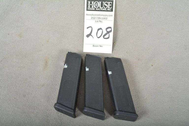 3 Unmarked magazines, 9 mm, 17 rd, NO PISTOL image