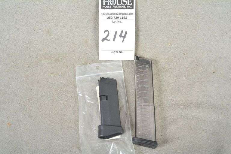 2 Magazines, .380 cal, (1) GLOCK 6 rd and (1) ETS Capacity unmarked, NO PISTOL image