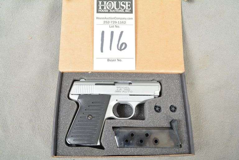 JIMENEZ ARMS MODEL J.A. 380, cal. .380 Auto, 2.6 inch barrel, stainless, two magazines, with Factory Box, NEW, appears unfired, Ser #447772 image