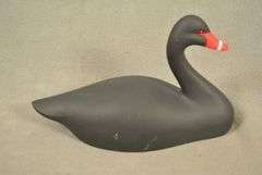 Rare Walter "Brother" Gaskill Black Swan, half-size signed by the maker, dated 2019. Inscribed on the bottom: WALTER "BROTHER" GASKILL, 2019, BLACK SWAN. One of the very few Black Swan decoys made by Brother Gaskill.