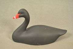 Rare Walter "Brother" Gaskill Black Swan, half-size signed by the maker, dated 2019. Inscribed on the bottom: WALTER "BROTHER" GASKILL, 2019, BLACK SWAN. One of the very few Black Swan decoys made by Brother Gaskill.