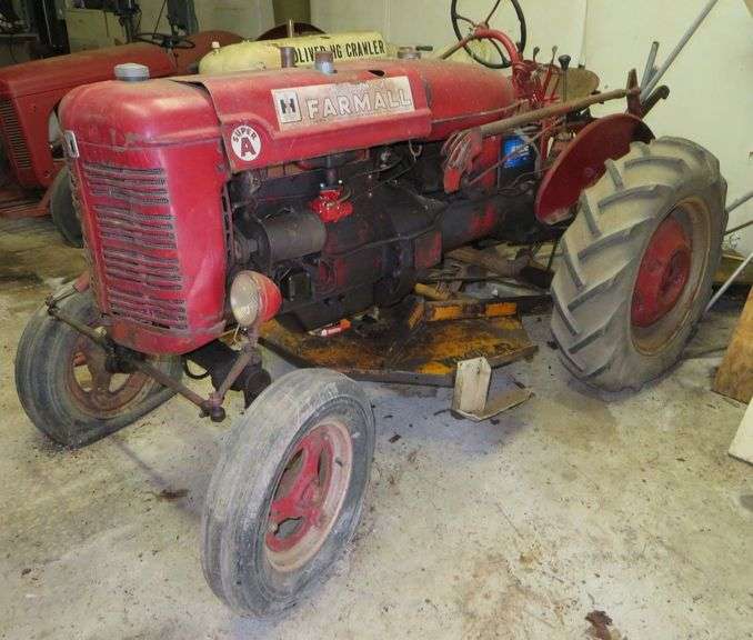 FARMALL  SUPER A Tractor with WOODS 42 Belly Mower - working condition unknown