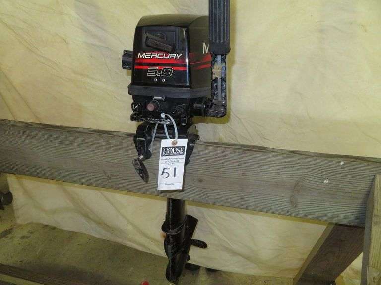 MERCURY 5 hp, 2 stroke Outboard Motor, Very Good external condition - LOOK AT ALL PHOTOS - Located at 1235 Belangia Road, Havelock, NC