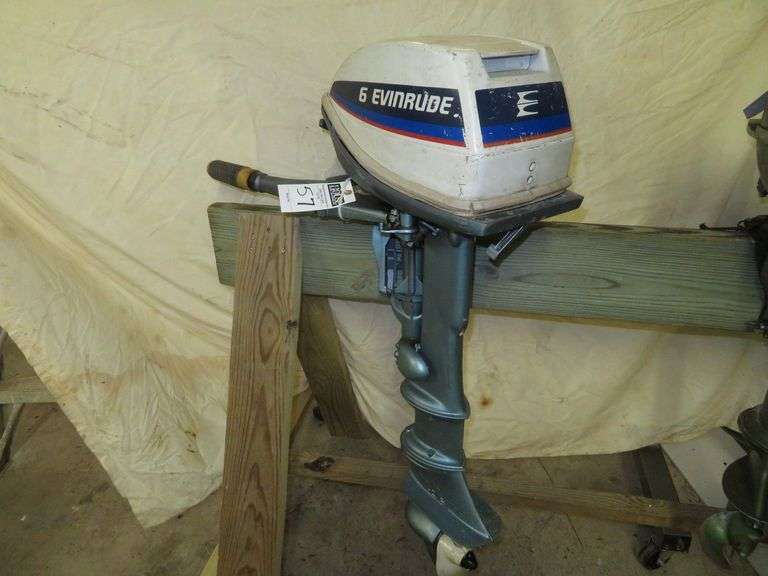 Early Vintage EVINRUDE  6 hp  Outboard Motor, Very Good external condition - LOOK AT ALL PHOTOS - Located at 1235 Belangia Road, Havelock, NC