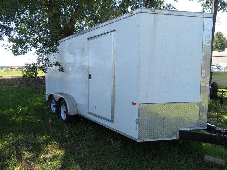2019 ROCK SOLID CARGO ENCLOSED TRAILER, 7 ft. wide x 16 ft. long, approx. 6 ft tall inside, no leaks, excellent condition, VIN  7H2BE1625KD008183