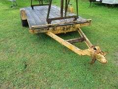 Yellow Flat Bed Trailer - NOTE: Motor Lift shown on trailer in photos DOES NOT SELL WITH TRAILER - Motor Lift sells separate in LOT 82