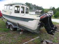 1999  C - DORY  CRUISER, 22 foot fiberglass with Cabin, with twin MERCURY 30 hp FOUR STROKE OUTBOARDS, boat in very good condition, one outboard runs as should, other outboard unknow, Hull ID DOR22812G899 , with Boat Trailer