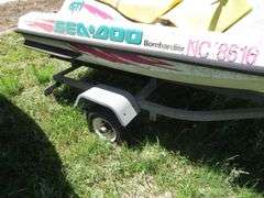 BOMBARDIER  SEADOO Jetski with LONG Galvanizrd Trailer, operational condition unknown, needs battery