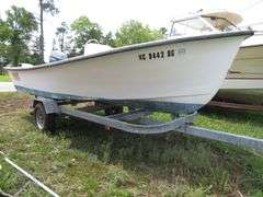 ATLANTIC 18 foot Center Console Fiberglass Boat with motor well, 70 hp EVINRUDE OUTBOARD Motor & LONG galvanized boat trailer, Boat Hull ID ATNOO868G585