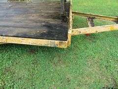 Yellow Flat Bed Trailer - NOTE: Motor Lift shown on trailer in photos DOES NOT SELL WITH TRAILER - Motor Lift sells separate in LOT 82