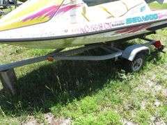 BOMBARDIER  SEADOO Jetski with LONG Galvanizrd Trailer, operational condition unknown, needs battery