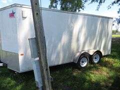 2019 ROCK SOLID CARGO ENCLOSED TRAILER, 7 ft. wide x 16 ft. long, approx. 6 ft tall inside, no leaks, excellent condition, VIN  7H2BE1625KD008183