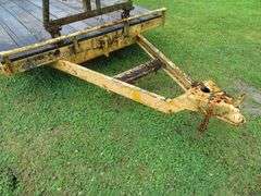 Yellow Flat Bed Trailer - NOTE: Motor Lift shown on trailer in photos DOES NOT SELL WITH TRAILER - Motor Lift sells separate in LOT 82