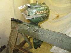 Early Vintage JOHNSON 5 hp, very old, rare Outboard Motor, Very Good external condition - LOOK AT ALL PHOTOS - Located at 1235 Belangia Road, Havelock, NC