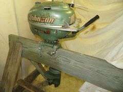 Early Vintage JOHNSON 5 hp, very old, rare Outboard Motor, Very Good external condition - LOOK AT ALL PHOTOS - Located at 1235 Belangia Road, Havelock, NC