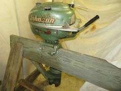 Early Vintage JOHNSON 5 hp, very old, rare Outboard Motor, Very Good external condition - LOOK AT ALL PHOTOS - Located at 1235 Belangia Road, Havelock, NC