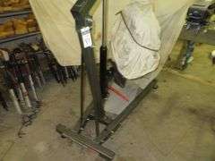 PITTSBURGH  Portable Engine Crane on Rollers, excellent condition. NOTE: the outboard motor shown in photo DOES NOT SELL WITH THE CRANE - THIS CRANE IS LOCATED AT 1235 BELANGIA RD AND CAN BE VIEWED ON SCHEDULED PREVIEW DATES ONLY