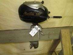 Early Vintage MARTIN  Model "60", rare, hard to find Outboard Motor, Very Good external condition - LOOK AT ALL PHOTOS - Located at 1235 Belangia Road, Havelock, NC