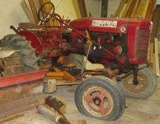 FARMALL  SUPER A Tractor with WOODS 42 Belly Mower - working condition unknown