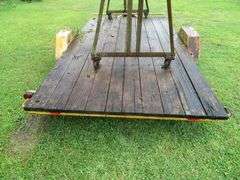 Yellow Flat Bed Trailer - NOTE: Motor Lift shown on trailer in photos DOES NOT SELL WITH TRAILER - Motor Lift sells separate in LOT 82