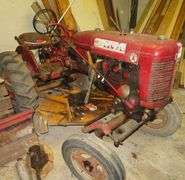 FARMALL  SUPER A Tractor with WOODS 42 Belly Mower - working condition unknown