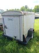 1989 HAULMARK Enclosed Cargo Trailer, APPROX. 8 ft long x 5 ft wide, and APPROX. 5-1/2 ft tall inside, no apparent leaks, VIN  16HGB0810LP000345