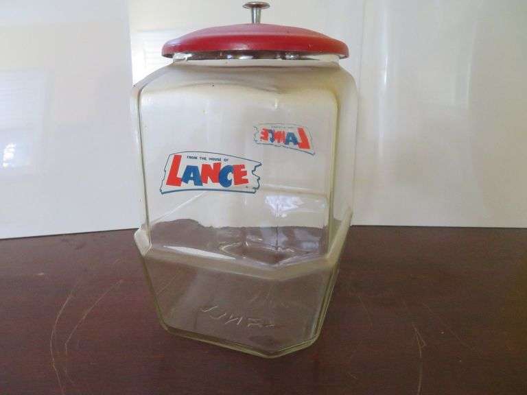 Early large LANCE Jar with lid, approx. 10 1/2" tall image