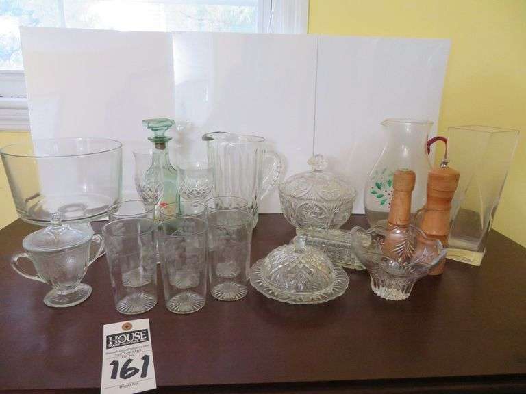 Assorted fine glassware, salt and pepper shakers image