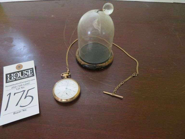 Very nice ELGIN Pocket Watch with chain, appears to be working, second hand is sweeping image