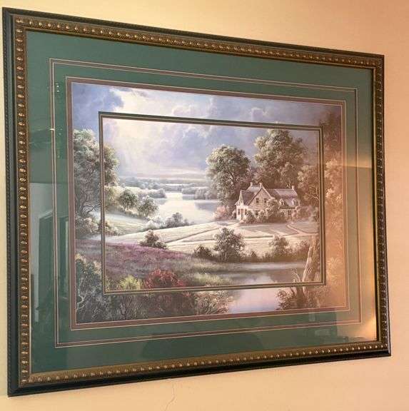 Country Scene Double Matted Framed Picture image