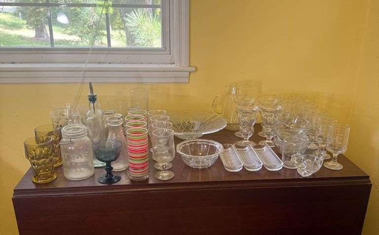 Glass Bowls, glasses, bottles, jars image